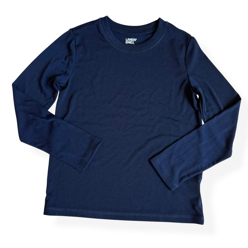 Lands End Navy Blue Long Sleeve Pajama Top 12